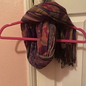 Deep purple and earth tone scarf